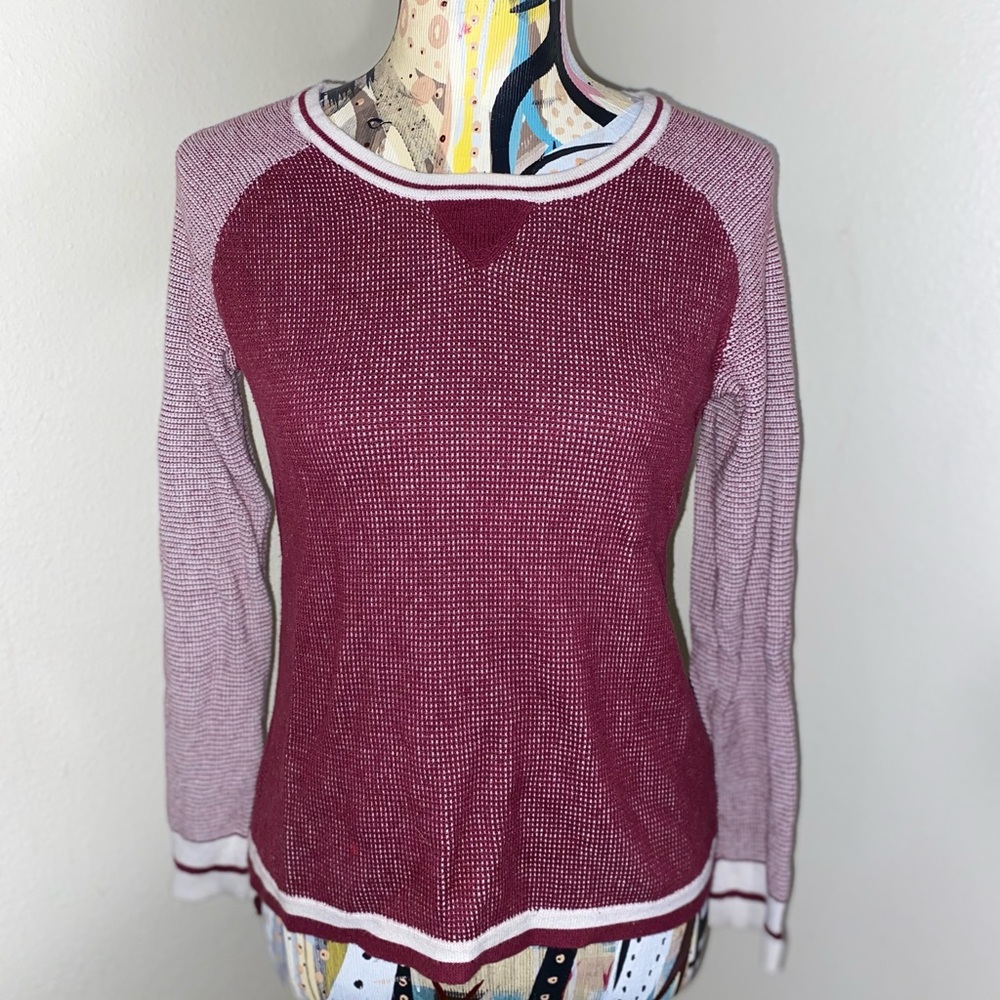 Maroon Warm slip over sweater. Size: M.